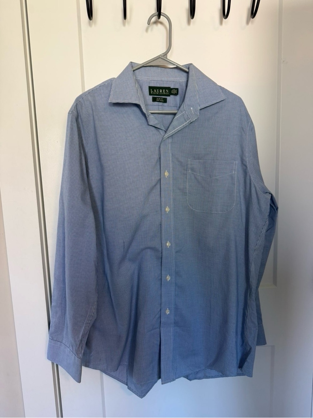 Ralph Lauren Light Blue Men's Dress Shirt with Chest Pocket